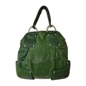 Kooba Callie Green Leather Shopper Boho Shoulder Bag